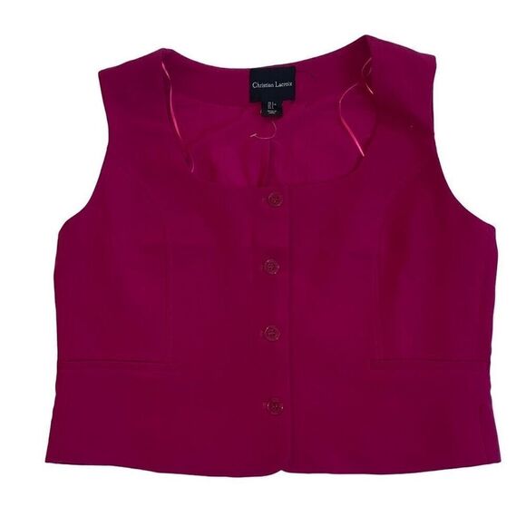 Christian Lacroix NWT Matching Set Wide Leg AvantGarde Clerical Barbie HotPink L - Picture 10 of 13